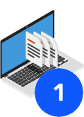Ícone de notebook com arquivos
